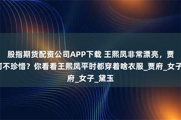 股指期货配资公司APP下载 王熙凤非常漂亮，贾琏为何不珍惜？你看看王熙凤平时都穿着啥衣服_贾府_女子_黛玉
