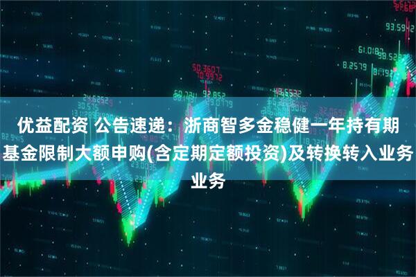 优益配资 公告速递：浙商智多金稳健一年持有期基金限制大额申购(含定期定额投资)及转换转入业务