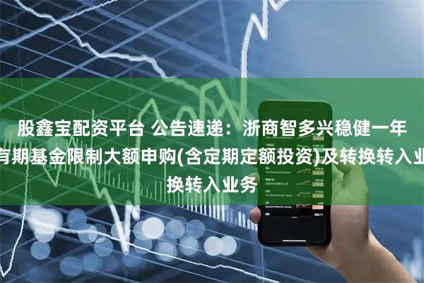 股鑫宝配资平台 公告速递：浙商智多兴稳健一年持有期基金限制大额申购(含定期定额投资)及转换转入业务