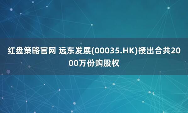红盘策略官网 远东发展(00035.HK)授出合共2000万份购股权